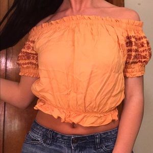 Orange woven crop top from Forever 21